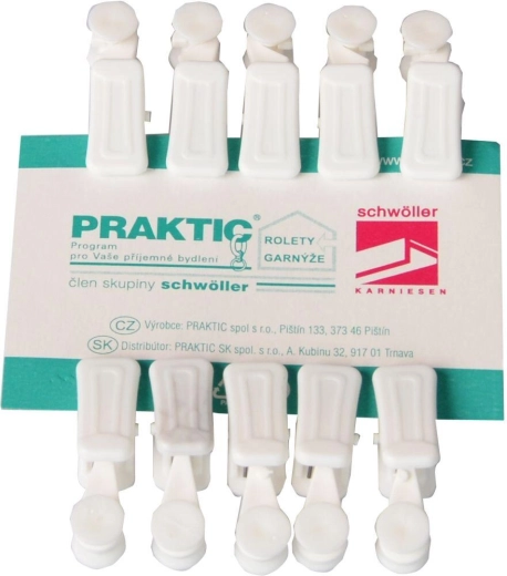 Clemă pentru șină U, albă, 10 buc.