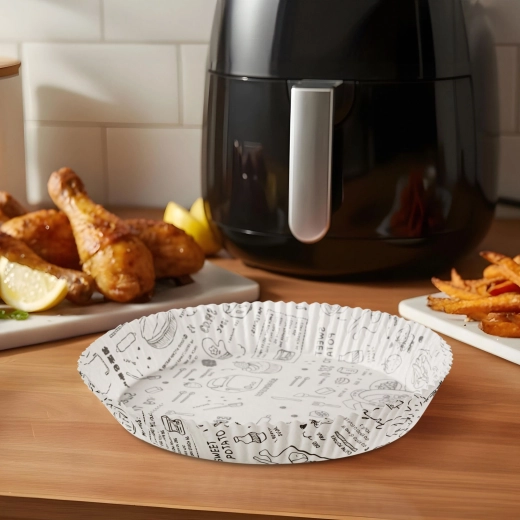Coșulețe de copt din hârtie pentru friteuză cu aer cald, rotunde, 20 cm, 50 buc.