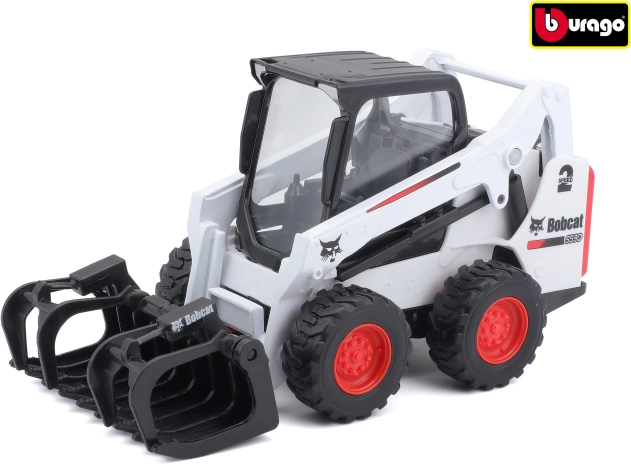 Bburago 10 cm Încărcător Bobcat S590 cu virare prin alunecare cu graifer