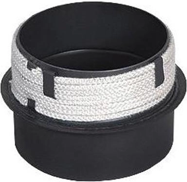 Racord către coș 150/150 mm cu șnur de etanșare, lungime 160 mm, grosime 1,5 mm, negru
