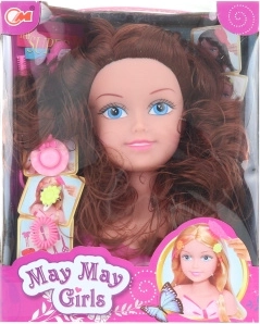 Cap de coafat brunet pentru coafuri pentru copii cu accesorii