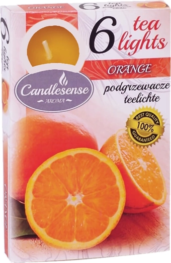 Lumânare parfumată tip pastilă Portocală, 6 buc