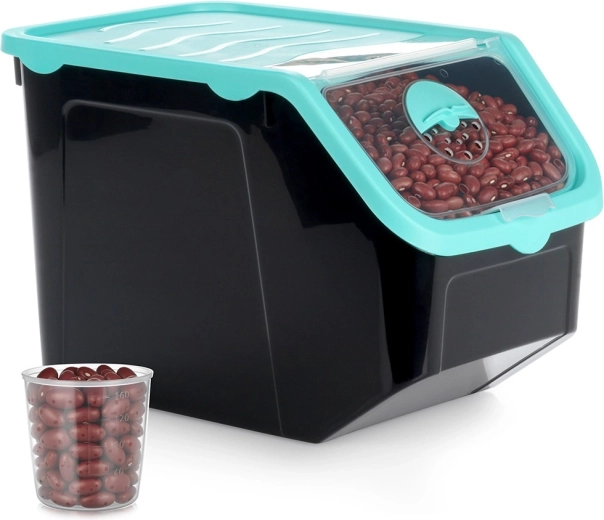 Recipient negru pentru fructe și legume cu capac 12 l