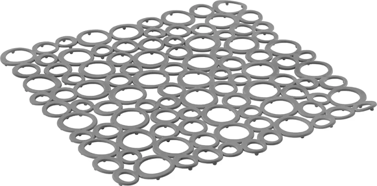 Covoraș moale cu structură tip bule pentru chiuvetă 29 × 29 cm, gri