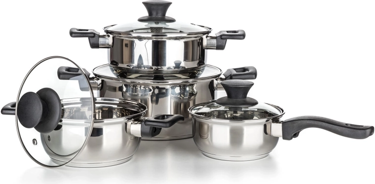 Set de vase din inox, 8 piese, Super Value