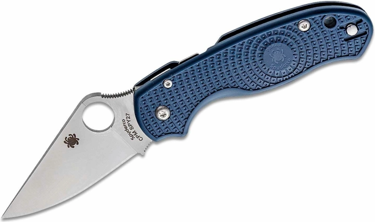Cuțit de buzunar ușor Spyderco Para 3 Lightweight, CPM-SPY27, lamă satinată, FRN albastru cobalt