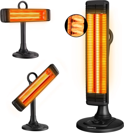 Radiator cu infraroșu pentru terasă cu oscilație 1000 W Bauerkraft