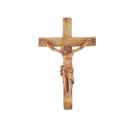 Crucifix de perete cu figura lui Iisus, din polirășină, 20 cm