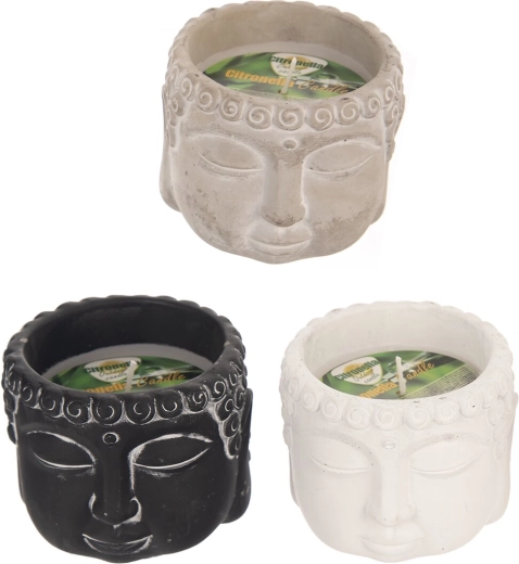 Lumânare parfumată ceramică Buddha cu citronelă 150 g (3 variante)