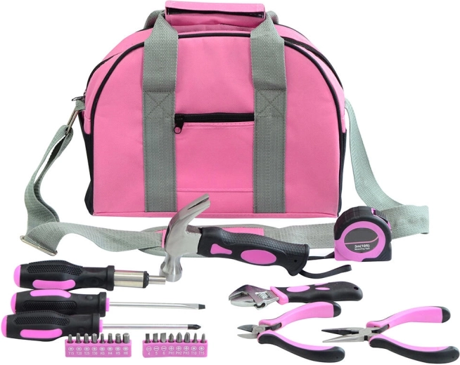 Set de scule pentru doamne, 25 piese – geantă roz cu accesorii