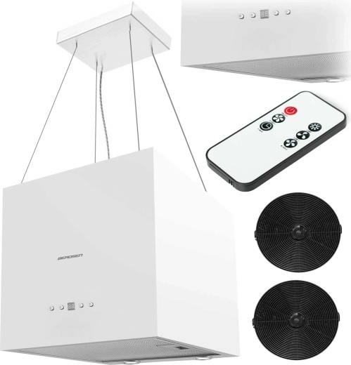 Hota insulară 40 cm Berdsen cu iluminare LED și 2 filtre de carbon
