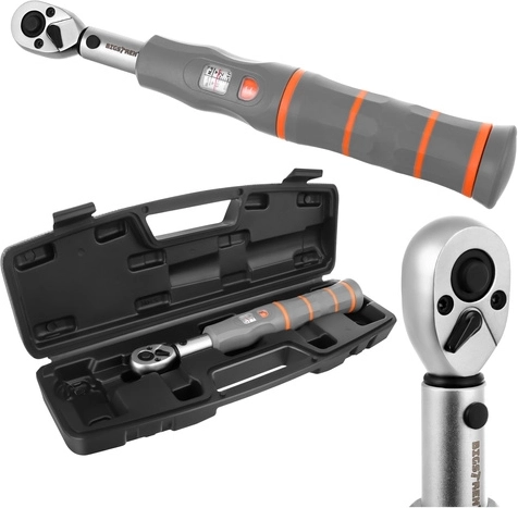 Cheie dinamometrică 1/4" 2–26 Nm BIGSTREN cu clichet și certificat de calibrare