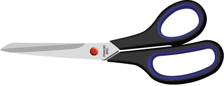 Foarfecă 23 cm cu prindere moale, neagră