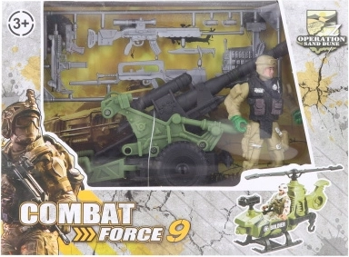 Set militar cu tun pentru copii