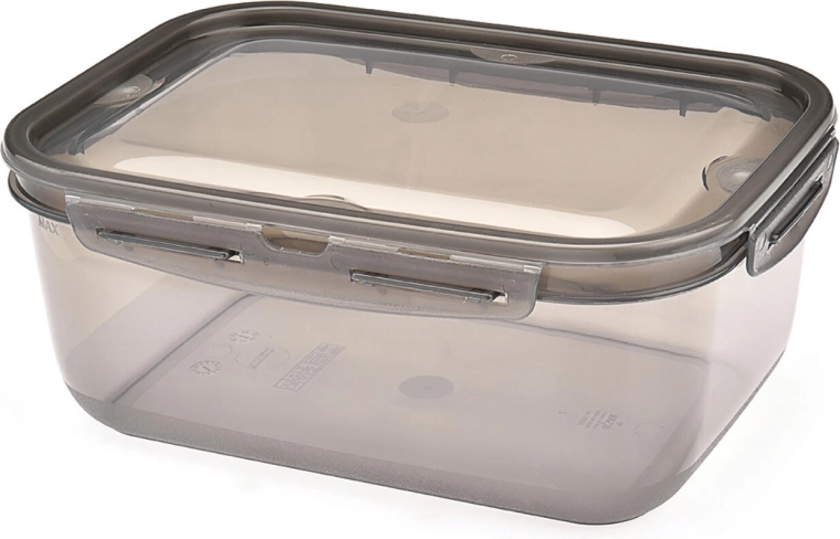 Cutie Cadenza dreptunghiulară 4 l cu închidere prin clic, plastic fumuriu transparent