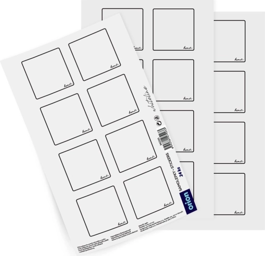Etichete autocolante pentru recipiente Whiteline pătrate (24 buc)