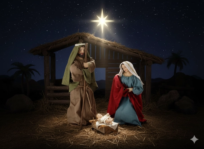 Set de trei figurine ale Sfintei Familii până la 90 cm