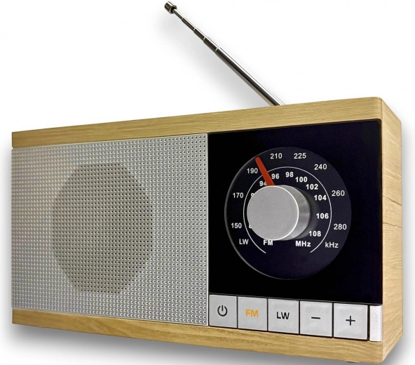 Radio retro Krystyna cu finisaj din lemn