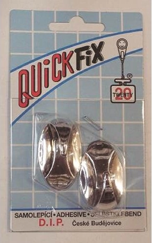 Cârlige ovale autoadezive, argintii, 2 buc.