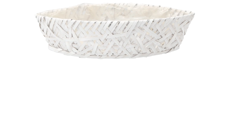 Husă din lemn pentru ghiveci în formă de bărcuță 51 × 19 × 11 cm albă - 1 bucată