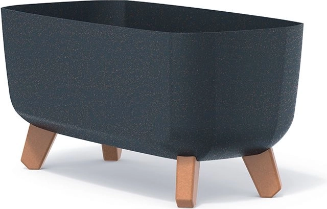 Ghiveci dreptunghiular cu picioare GRACIA CASE ECO WOOD 39 cm antracit