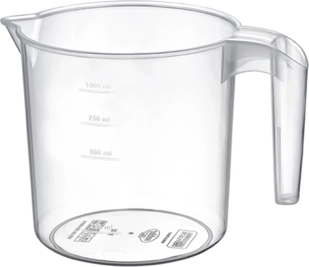 Cană de bucătărie transparentă cu măsură 1 l