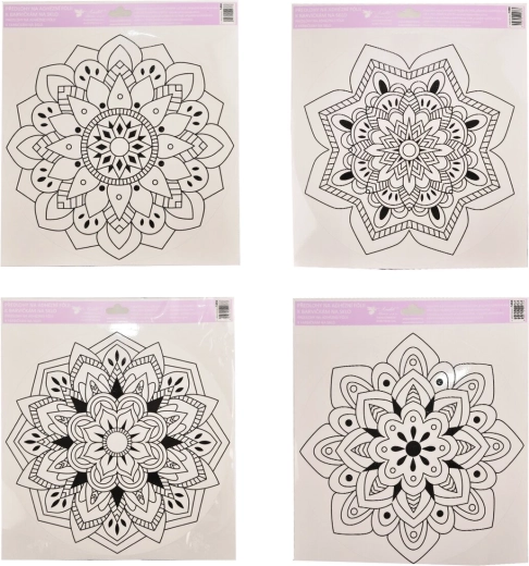 Folie pentru fereastră de colorat mandala 30 × 34 cm (4 variante)