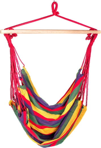 Scaun balansoar suspendat 100 × 100 cm, design pestriț în dungi