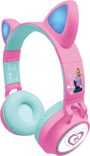 Căști wireless Lexibook Barbie cu urechi de pisică și efecte luminoase