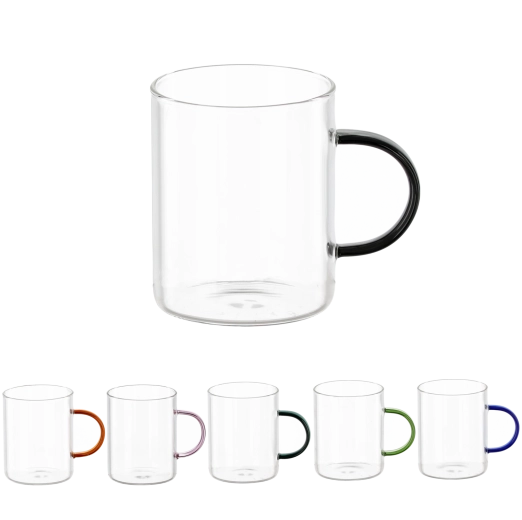 Set de 6 pahare cu toartă 440 ml, mix de culori