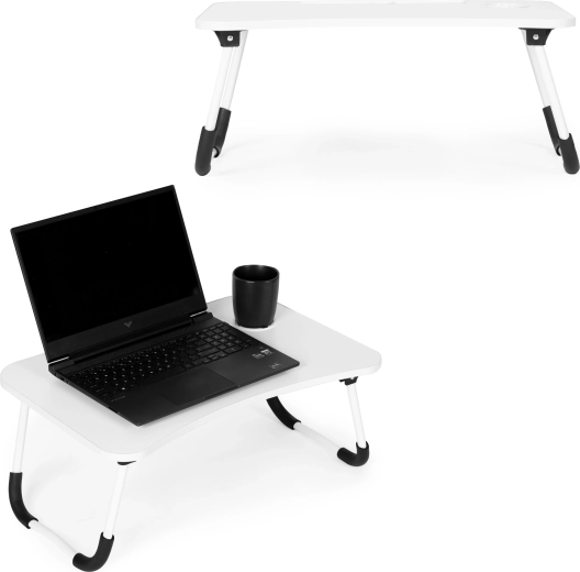 Măsuță pliabilă pentru laptop 60 × 40 cm, albă, ModernHome