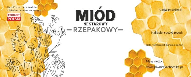 Set etichete pentru miere de rapiță 154 × 60 mm – 100 buc