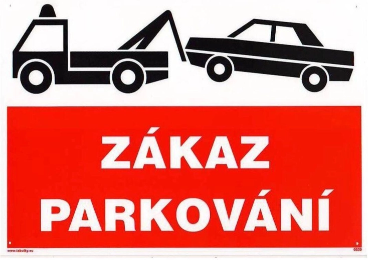 Tabelă interdicție parcare A4 plastic 210 × 297 mm