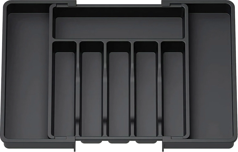 Organizator reglabil pentru tacâmuri, pentru sertarul de bucătărie, 33–57 cm