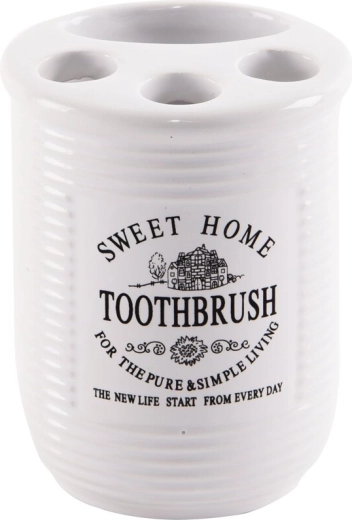 Pahar ceramic pentru periuțe de dinți și pastă Sweet Home