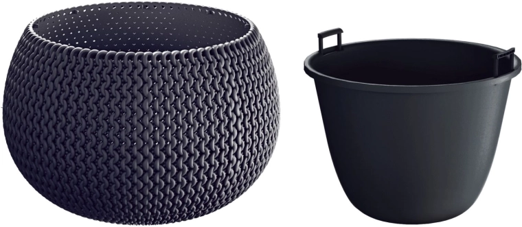 Ghiveci Splofy Bowl cu inserție 29 cm antracit