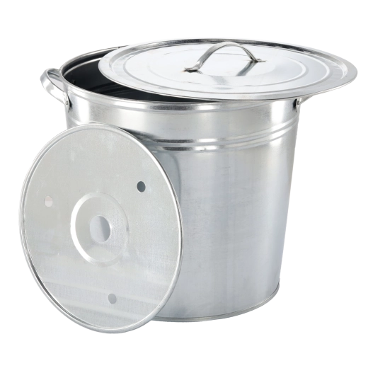 Ceaun conic galvanizat 32 l cu capac și inserție