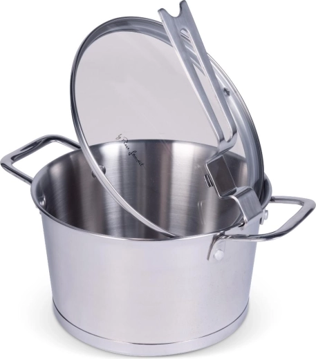 Crată din oțel inoxidabil Lamart cu capac Conic 18 cm, 2,4 l
