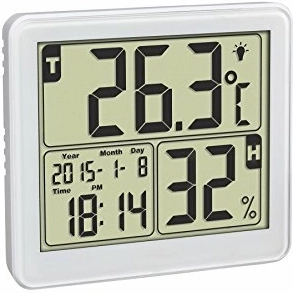 Termometru digital cu higrometru cu iluminare de fundal TFA, alb