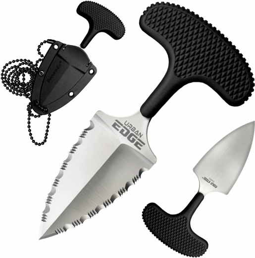 Cold Steel Urban Edge pumnal tip push cu lamă zimțată 6,4 cm cu teacă Secure-Ex