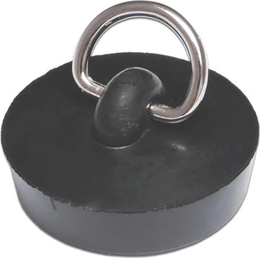 Dop de scurgere din cauciuc 39 mm, negru cu inel metalic