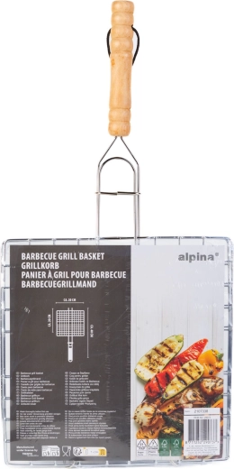 Grătar pentru carne cu mâner din lemn, 20 × 20 cm