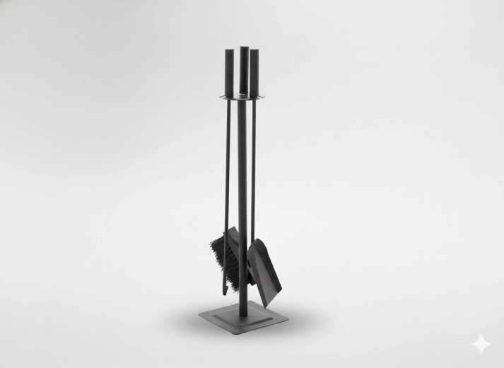 Set pentru șemineu 3 piese cu stativ 61 cm