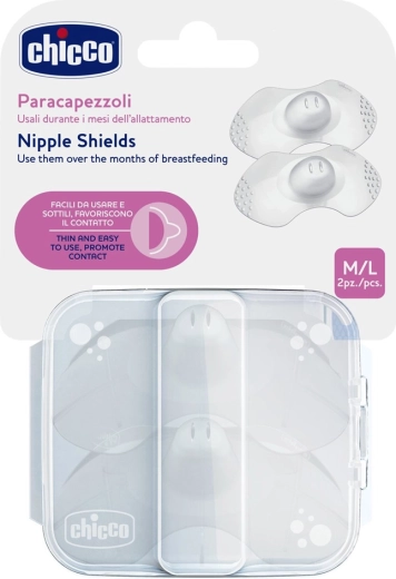 Chicco SkinToSkin protecții din silicon pentru mameloane M/L, 2 buc