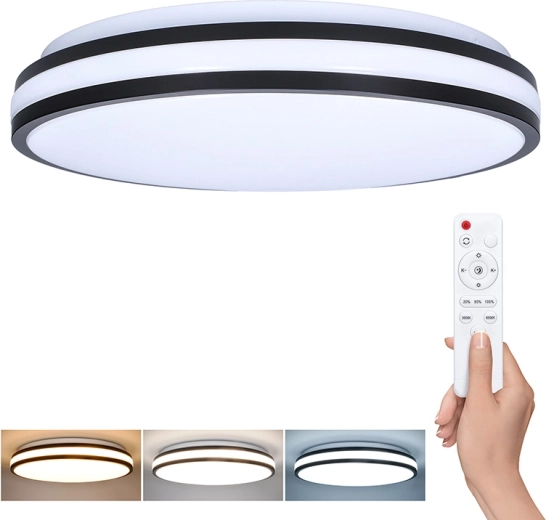 Plafonieră și aplică LED Solight Laskos cu telecomandă 48 W 39 cm, dimabilă CCT