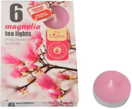Lumânări parfumate tip pastilă Magnolia, 6 buc.