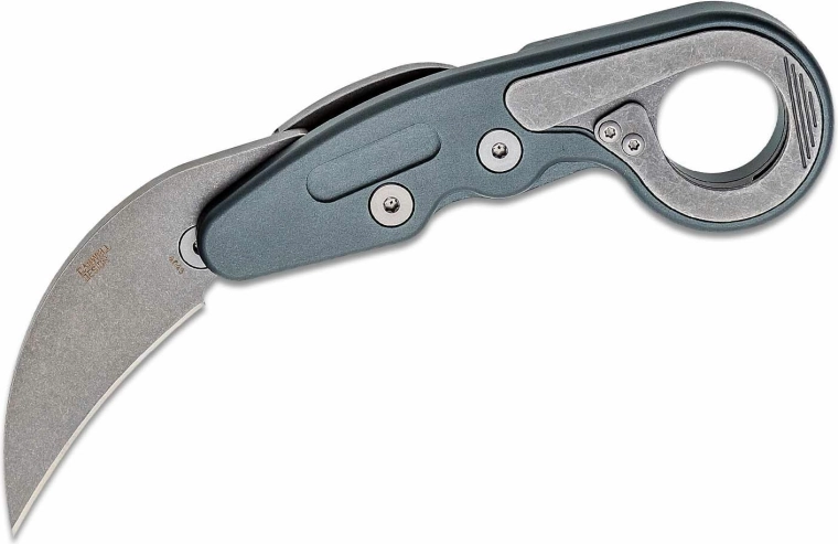 CRKT Provoke Compact karambit cuțit pliabil 5,7 cm, stonewash, aluminiu