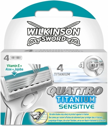Wilkinson Quattro Titanium Sensitive capete de schimb 4 buc