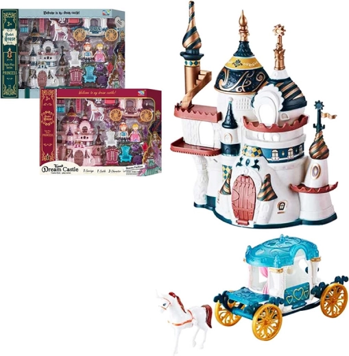 castelul viselor cu caleașcă – set cu figurine și mobilier