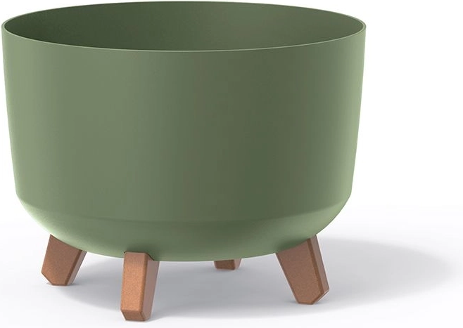 Ghiveci Gracia 34 cm verde pământiu cu inserție
